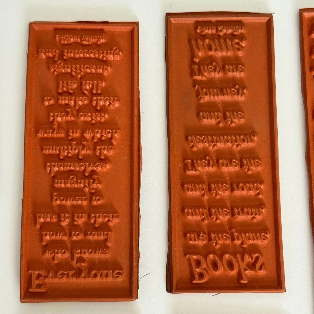 Literary Quote Rubber Stamp Set Unbranded Acrylic Blocks Books Library Red 15pc